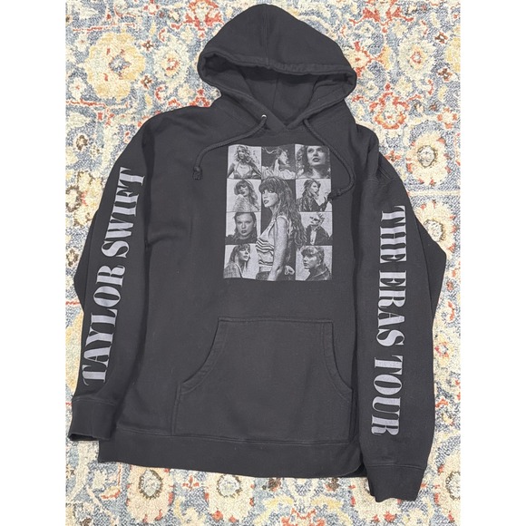 Taylor Swift Official Merch Tops - Taylor Swift Eras Tour Hoodie Women XL Black Official Merch Houston EUC‎